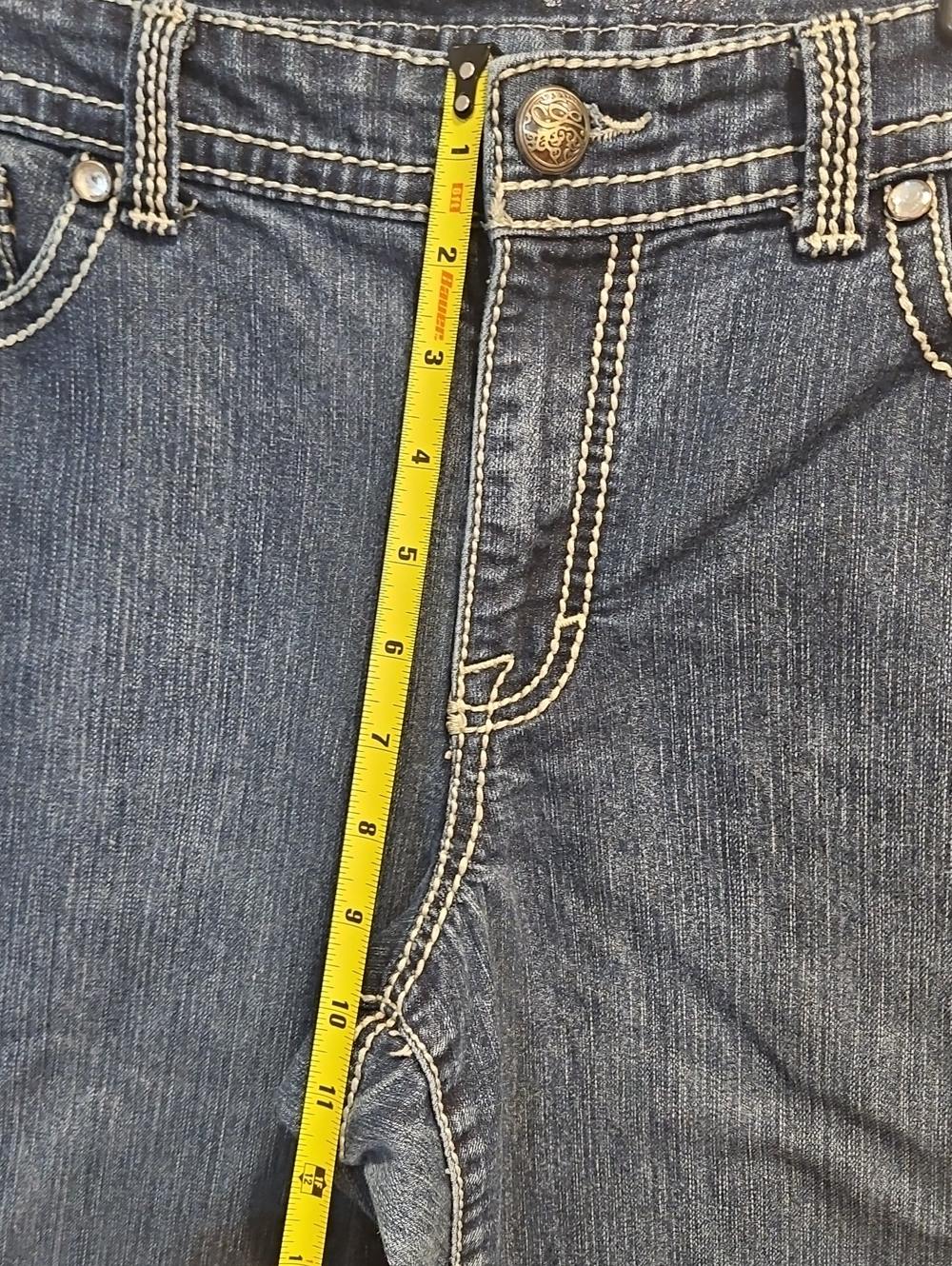 Style & Co Embellished Dark Blue Women's Jeans - Picture 6 of 7
